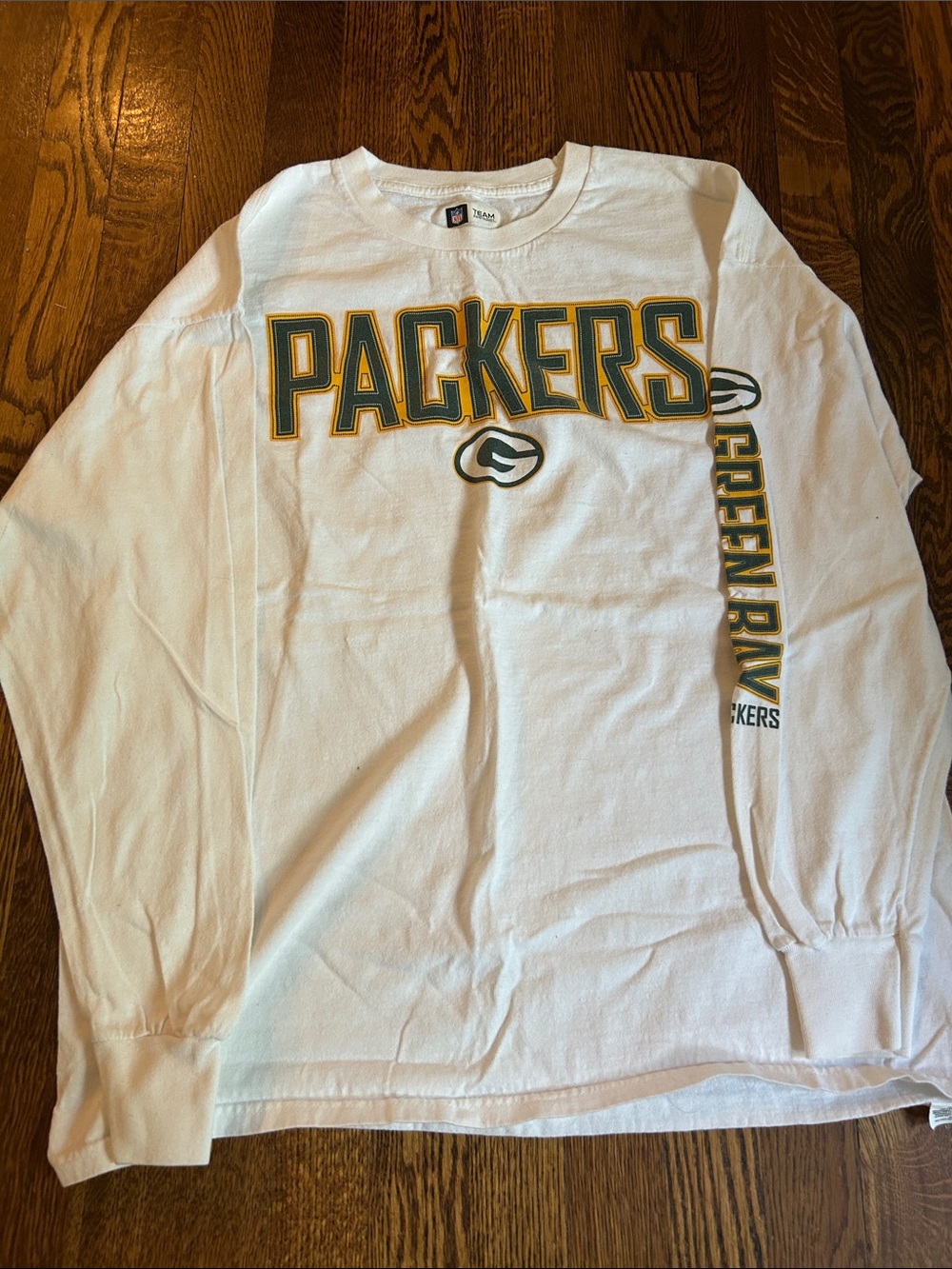 Vintage 2009 Green Bay Packers White Long Sleeve Graphic Tee XL